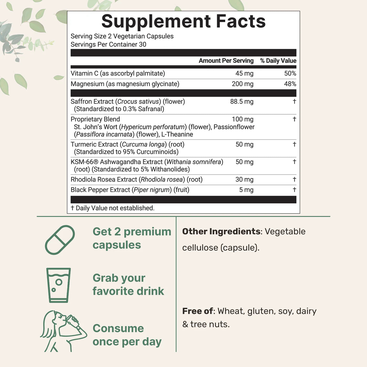 Saffron+ Advanced Supplement Veggie Capsules