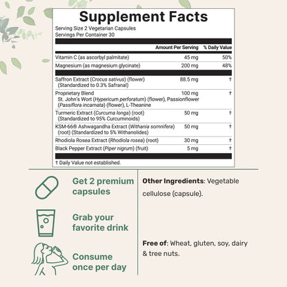 Saffron+ Advanced Supplement Veggie Capsules